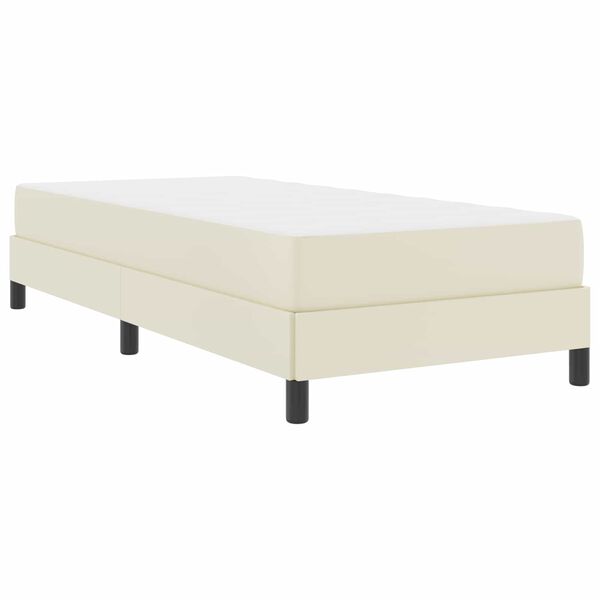 vidaXL Estructura de cama con colch&oacute;n Crema 80 x 200 cm tela