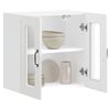 vidaXL Armario de cocina de pared con puerta de cristal "Kalmar" de, madera de ingeniería blanca brillante
