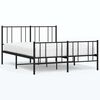 vidaXL Estructura cama sin colch&oacute;n con estribo metal negro 135x190 cm