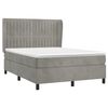 vidaXL Cama box spring con colch&oacute;n terciopelo gris claro 140x190 cm