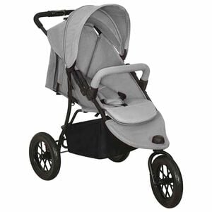 vidaXL Carrito de beb&eacute;s de acero gris claro