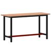 vidaXL Banco de trabajo madera maciza de haya y metal 150x55x81,5 cm