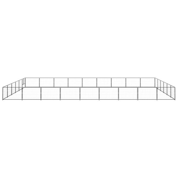 vidaXL Perrera acero 54 m&sup2; negra