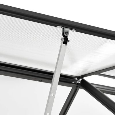 vidaXL Invernadero con estructura de aluminio gris antracita 5,89 m²