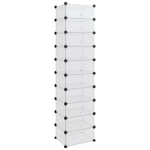 vidaXL Zapatero PP transparente 44x32x174 cm