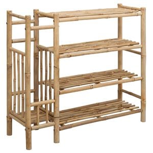 vidaXL Zapatero con estante Natural 88 x 27 x 80 cm Bamb&uacute;