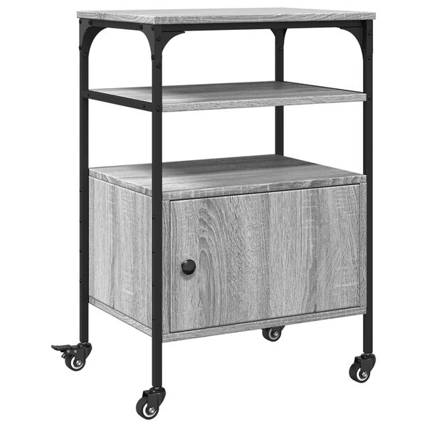 vidaXL Soporte de impresora 3 niveles gris Sonoma 50x40x76 cm