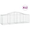 vidaXL Cestas de gaviones 12 uds forma de arco hierro 200x50x60/80 cm