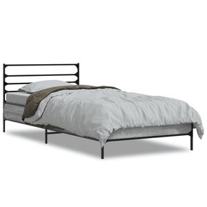 vidaXL Estructura cama madera ingenier&iacute;a metal gris Sonoma 75x190 cm