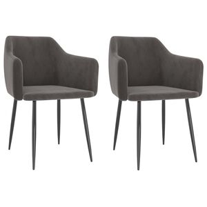 vidaXL Sillas de comedor 2 unidades terciopelo gris oscuro