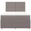 vidaXL Cama box spring con colch&oacute;n tela gris taupe 140x200 cm