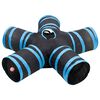 vidaXL T&uacute;nel para gatos con 5 salidas poli&eacute;ster negro y azul 25 cm