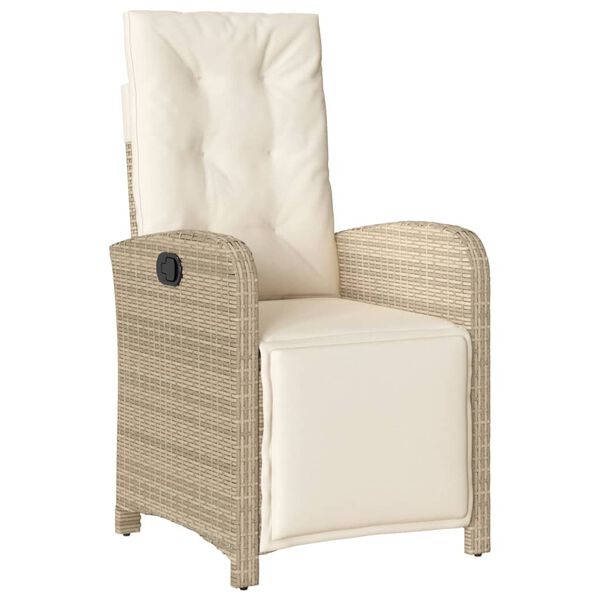vidaXL Set comedor de jard&iacute;n 9 pzas con cojines rat&aacute;n sint&eacute;tico beige