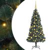 vidaXL &Aacute;rbol de Navidad artificial preiluminado con set de bolas Verde