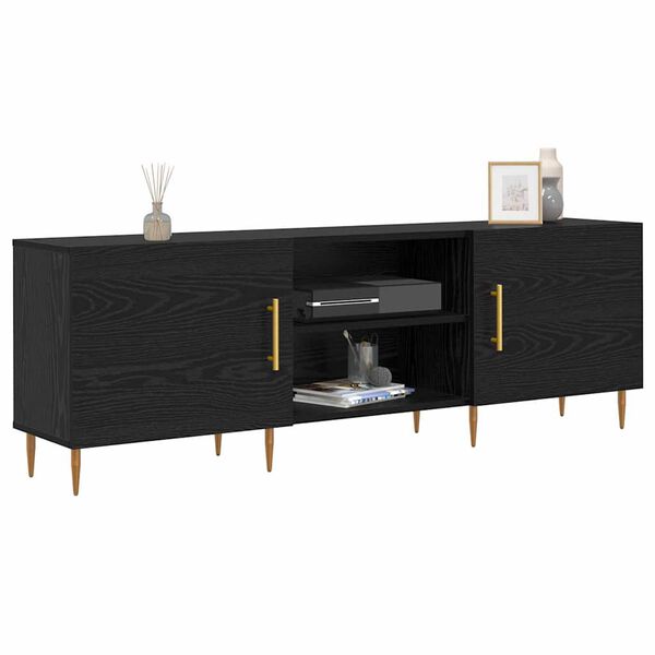vidaXL Gabinete de TV Roble negro 150 x 30 x 50 cm
