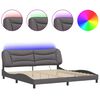 vidaXL Estructura de cama con LED sin colch&oacute;n Hvar gris 200x200 cm