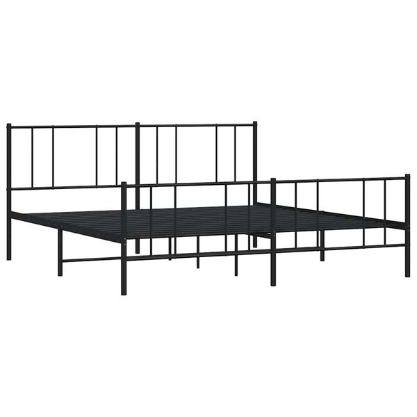 vidaXL Estructura cama sin colch&oacute;n con estribo metal negro 183x213 cm