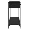 vidaXL Mesa Consola con caj&oacute;n Roble Negro 100 x 34,5 x 75 cm