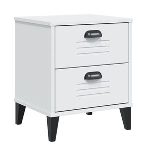 vidaXL Mesita de noche VIKEN madera de ingenier&iacute;a blanca