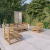vidaXL Muebles de jard&iacute;n 4 piezas marr&oacute;n miel madera maciza de pino