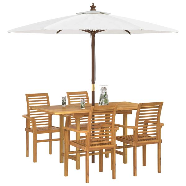 vidaXL Conjunto de Comedor de Jard&iacute;n 5 pcs Marr&oacute;n