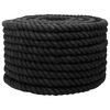 vidaXL Cuerda de algod&oacute;n 20 mm 50 m Negro 100% Algod&oacute;n