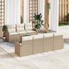 vidaXL Conjunto de sof&aacute;s de jard&iacute;n 8 pcs Beige y Crema rat&aacute;n sint&eacute;tico