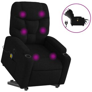 vidaXL Sill&oacute;n de masaje el&eacute;ctrico reclinable elevable tela negro