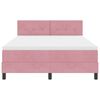 vidaXL Cama Box Spring LED con colch&oacute;n Rosa 160 x 200 cm Terciopelo