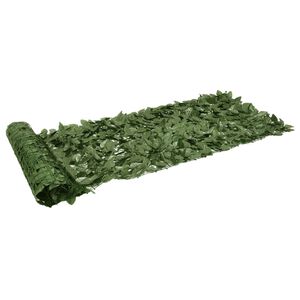 vidaXL Pantalla de balc&oacute;n de hojas verde oscuro 200x75 cm