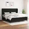 vidaXL Cama box spring con colch&oacute;n tela negro 200x200 cm
