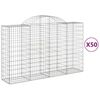 vidaXL Cestas gaviones 50 uds forma de arco hierro 200x50x120/140 cm