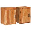 vidaXL Mesita de Noche 2 pcs Marr&oacute;n Madera maciza de acacia