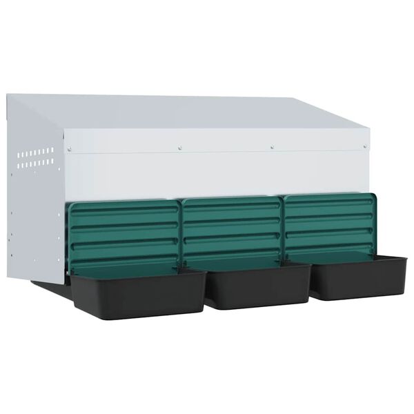 vidaXL Nido para gallinas con 3 compartimentos de acero galvanizado para montar en la pared