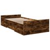 vidaXL Cama con cajones madera de ingenier&iacute;a roble ahumado 90x200 cm