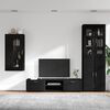 vidaXL Conjunto de mueble de TV FLORIN Negro Madera de ingenier&iacute;a