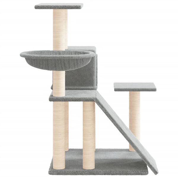 vidaXL Rascador para gatos con postes de sisal gris claro 82 cm