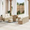 vidaXL Conjunto de sof&aacute;s de jard&iacute;n 9 pcs Beige rat&aacute;n sint&eacute;tico