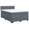 vidaXL Cama box spring con colch&oacute;n terciopelo gris oscuro 140x190 cm