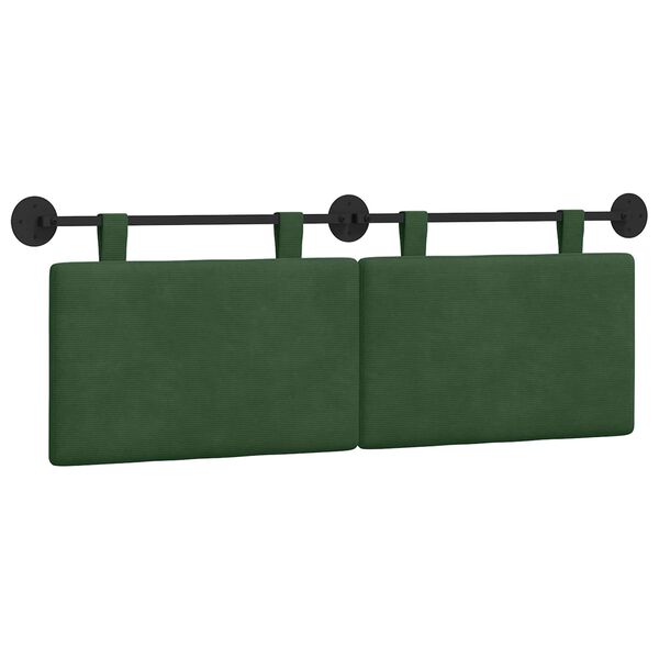 vidaXL Cabecera Colgante Liso Verde Selva 150 x 55 x 5 cm Tela de Pana