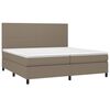 vidaXL Cama box spring con colch&oacute;n tela gris taupe 200x200 cm