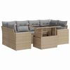 vidaXL Set sof&aacute;s de jard&iacute;n 7 piezas y cojines rat&aacute;n sint&eacute;tico beige