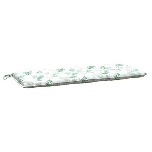 vidaXL Coj&iacute;n para banco de jard&iacute;n tela estampado de hojas 120x50x7 cm