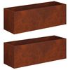 vidaXL Macetero de Jard&iacute;n 2 uds. Oxidado 40 x 20 x 20 cm Acero oxidado