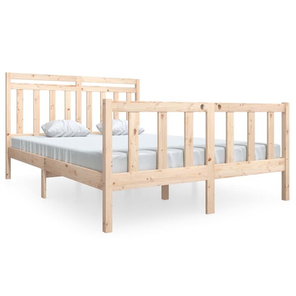 vidaXL Estructura de cama madera maciza 140x190 cm
