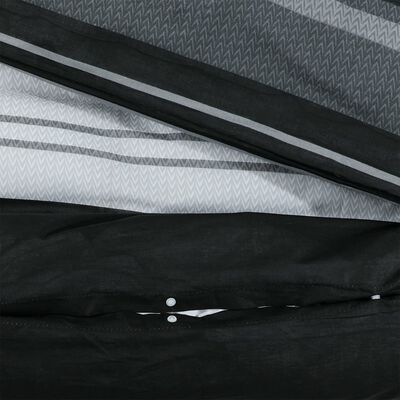 vidaXL Juego de funda nórdica algodón negro y blanco 240x220 cm
