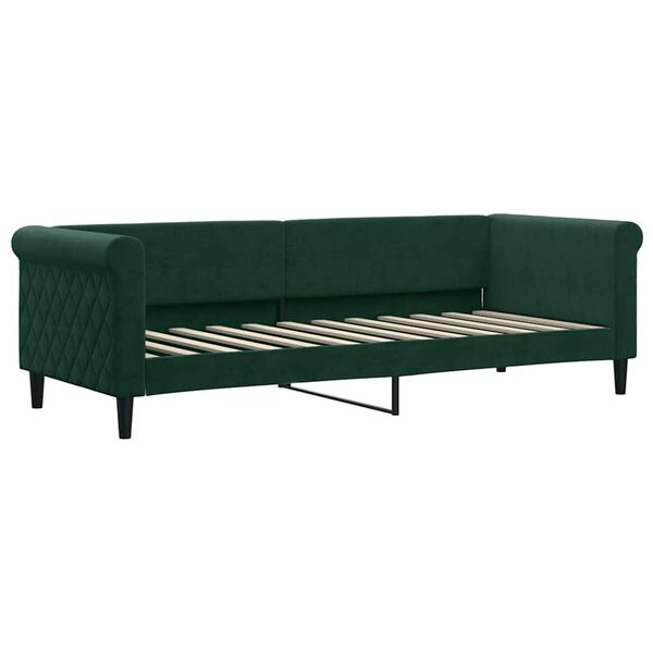 vidaXL Sof&aacute; cama sin colch&oacute;n terciopelo verde oscuro 80x200 cm