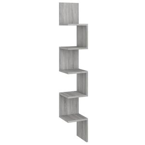 vidaXL Estanter&iacute;a de esquina de pared gris Sonoma 20x20x127,5 cm