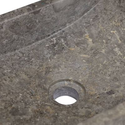 vidaXL Lavabo de mármol gris con brillo 45x30x12 cm