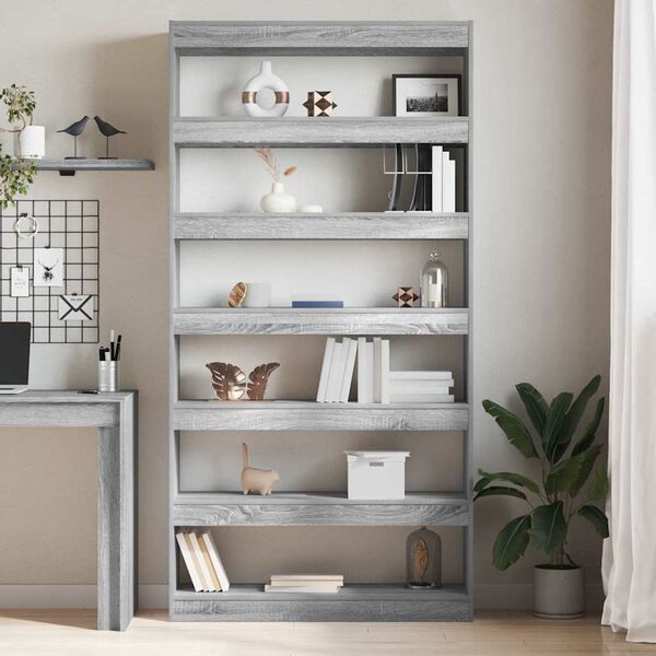 vidaXL Librer&iacute;a Gris Sonoma 100 x 30 x 198 cm Madera de ingenier&iacute;a